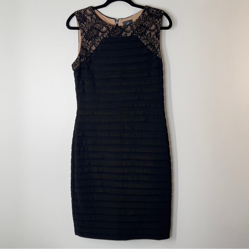 ADRIANNA PAPELL Women’s Size 10 Black Tank Dress lace Top